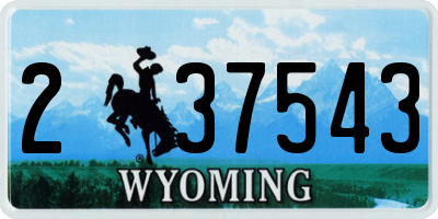 WY license plate 237543