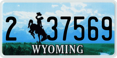 WY license plate 237569