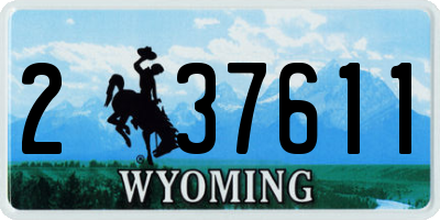 WY license plate 237611