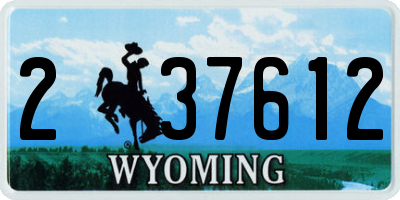 WY license plate 237612