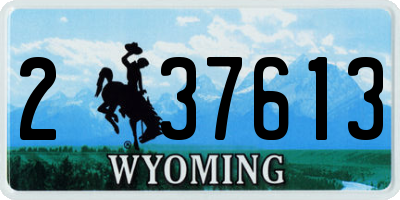 WY license plate 237613