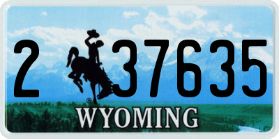 WY license plate 237635