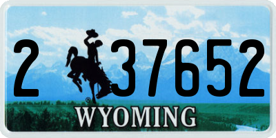 WY license plate 237652