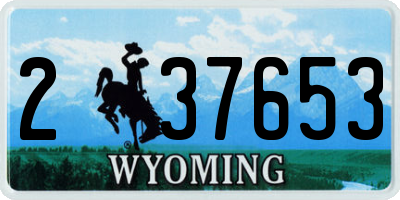 WY license plate 237653