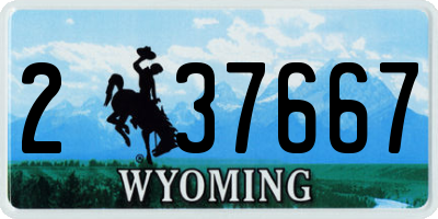 WY license plate 237667
