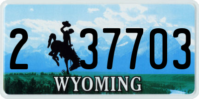 WY license plate 237703