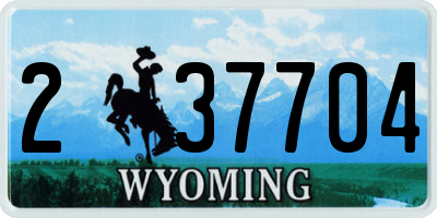 WY license plate 237704