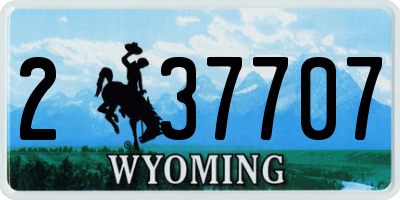 WY license plate 237707