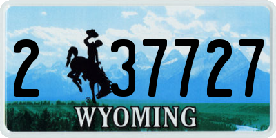 WY license plate 237727