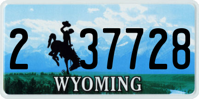 WY license plate 237728
