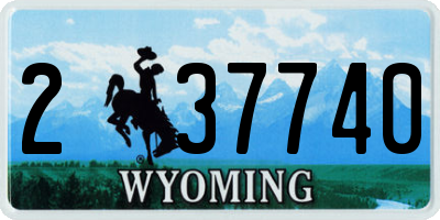 WY license plate 237740