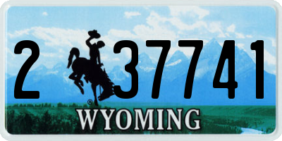 WY license plate 237741