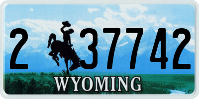 WY license plate 237742