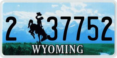 WY license plate 237752
