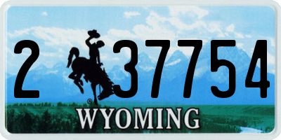 WY license plate 237754