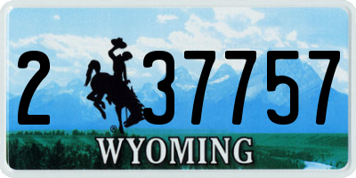 WY license plate 237757