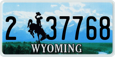 WY license plate 237768