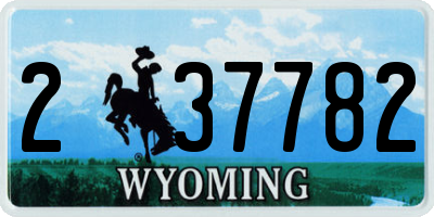 WY license plate 237782