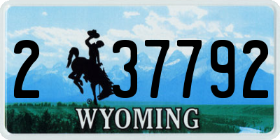 WY license plate 237792