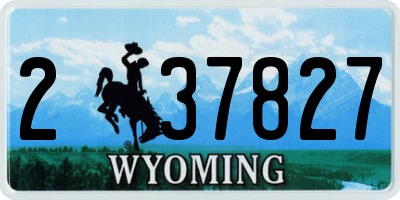 WY license plate 237827