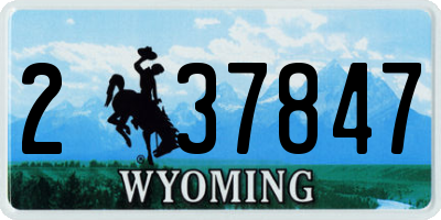 WY license plate 237847