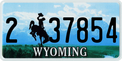 WY license plate 237854