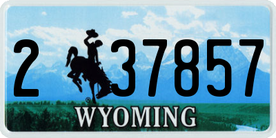 WY license plate 237857