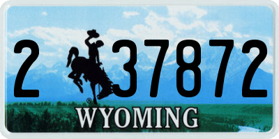 WY license plate 237872
