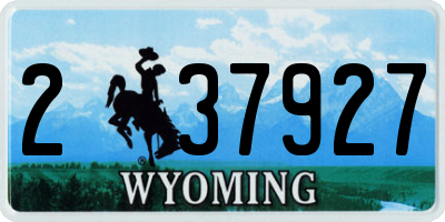 WY license plate 237927
