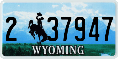 WY license plate 237947