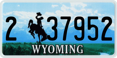 WY license plate 237952