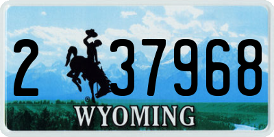 WY license plate 237968