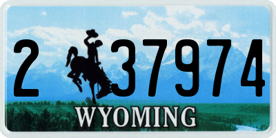 WY license plate 237974