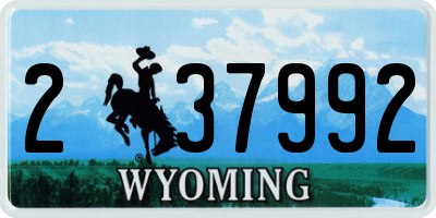 WY license plate 237992