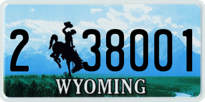 WY license plate 238001