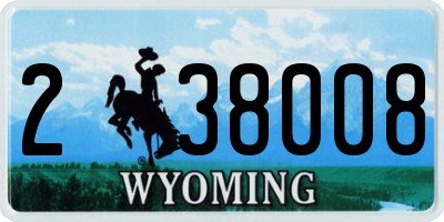 WY license plate 238008