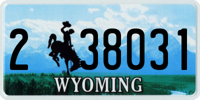 WY license plate 238031