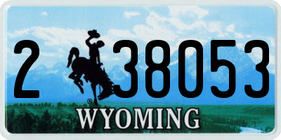 WY license plate 238053