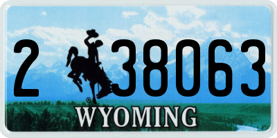 WY license plate 238063