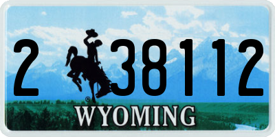 WY license plate 238112