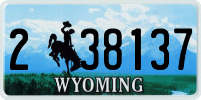 WY license plate 238137