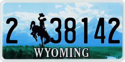 WY license plate 238142