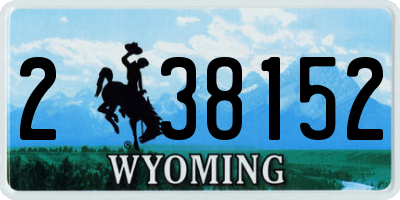 WY license plate 238152
