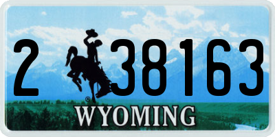 WY license plate 238163