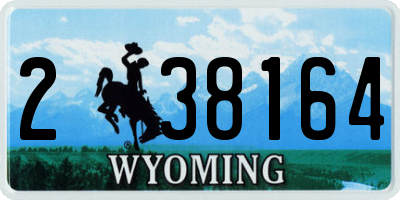WY license plate 238164