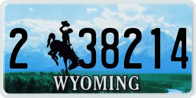 WY license plate 238214