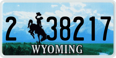 WY license plate 238217