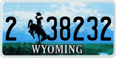WY license plate 238232