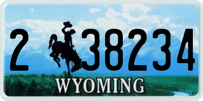 WY license plate 238234
