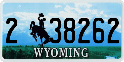 WY license plate 238262